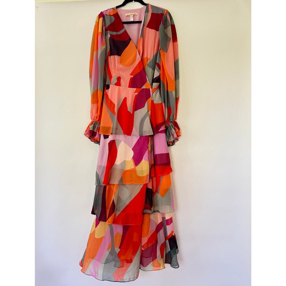 Anthropologie Hutch Long Sleeve V-Neck Wrap Maxi Dress Multicolor Size 1X - Picture 5 of 10